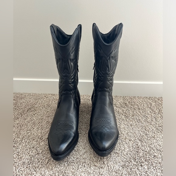 Steve Madden - Hayward Black Leather - Cowboy Boot - Picture 7 of 9